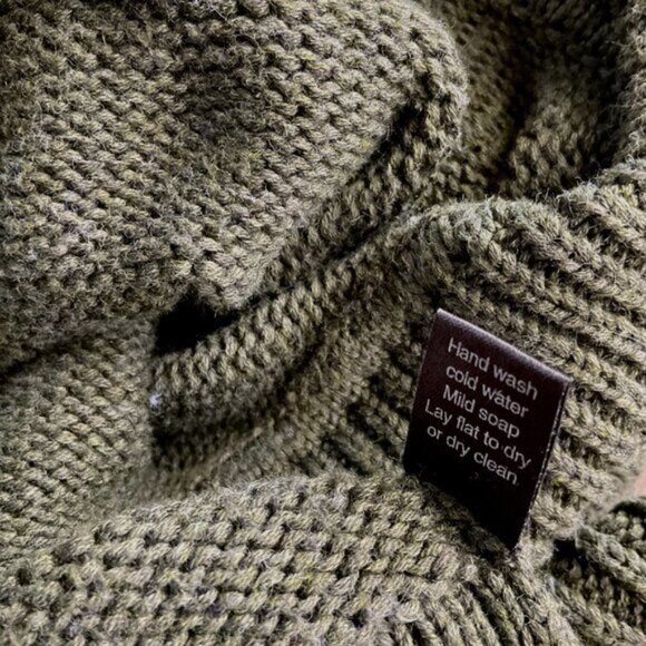 Peruvian Connection Dress Knit Turtleneck Elbow Sleeve Pima Cotton Green (M) - Picture 7 of 8